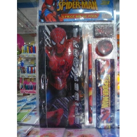 Wholesale Spiderman 5pcs Kids School Sationery Supplies Promotion Gift Set