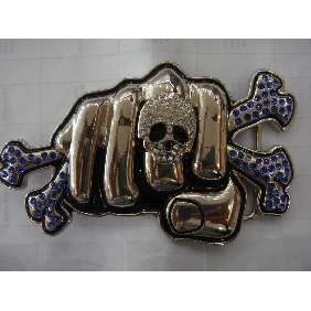 Wholesale Skull design silver plated stylish metal buckle Diamond Sticking for men 9ajn24