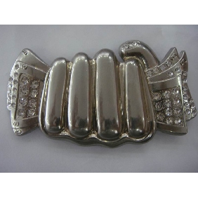 Wholesale Fist design silver plated zinc alloy buckle Diamond Sticking for boys 9ajn30
