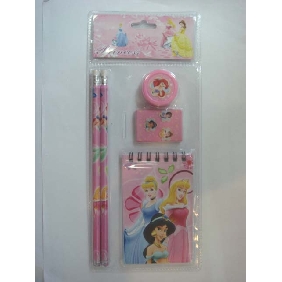 Wholesale Pink 5PCS Value Pack Children School Supplies Stationery Promotion Gift Suit