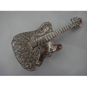 Wholesale Lute design silver plated stylish metal buckle Diamond Sticking 9ajn31