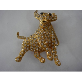 Wholesale Beauty Leopard design gold plated stylish metal buckle Diamond Sticking 9ajn32