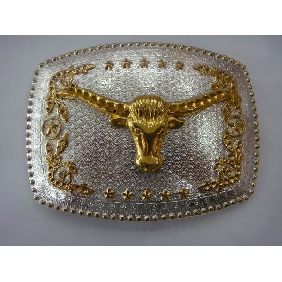Wholesale Fashion bull design gold sliver plated Men's metal buckles 9ajn35