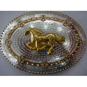Wholesale Horse design gold sliver plated Men's metal buckles fashion 9ajn36
