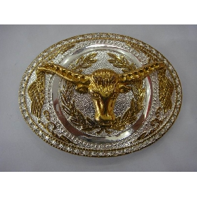 Wholesale Popular bull design gold sliver plated Men's metal buckles 9ajn41