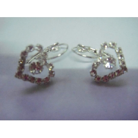 Wholesale Heart Shape New Design Silver Colour Earrings 99jl10
