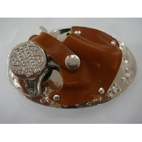 Multi function Gun design sliver plated Men's aluminium alloy buckle 9ajn54