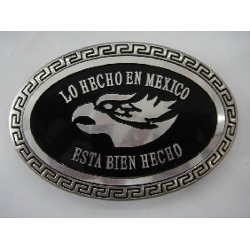 Wholesale Oval shape black varnish aluminium alloy fashion buckle for men 9ajn61