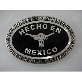 Wholesale Oval shape black varnish fashion Bull designed buckle for men 9ajn63