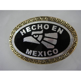 Wholesale Black varnish fashion mexico bird design buckle for men 9ajn64