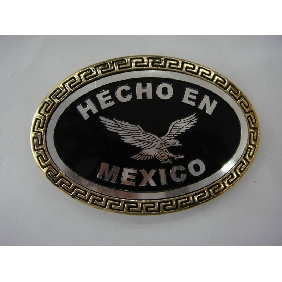 Wholesale Black varnish fashion mexico eagle design buckle for men 9ajn65