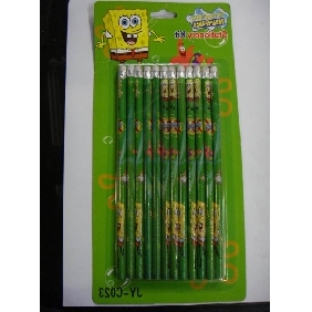 Wholesale Party Favor High School Stationery Gift Items 12PCS Bongebob Pencils Set