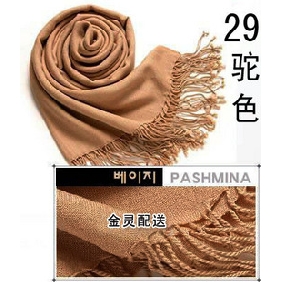 Wholesale Camel color 100% pashmina scarves shawls clothing accessories for ladies 9atn38