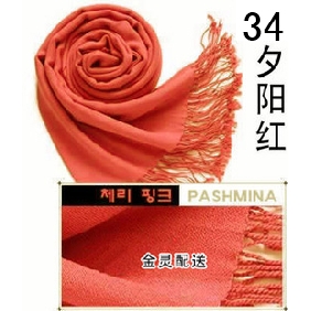 Wholesale Fashion Plain color 100% pashmina  scarves shawls  for ladies 9atn07