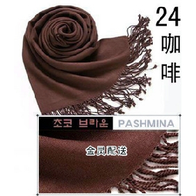 Fashion coffee color 100% pashmina stole wrap for ladies 9atn06