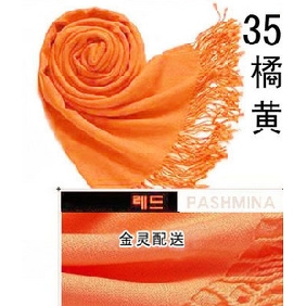 Wholesale Light orange 100% pashmina stoles wraps women's fashion accessories 9atn16