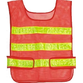 Wholesale Orange color 100% polyester reflective tape security wear