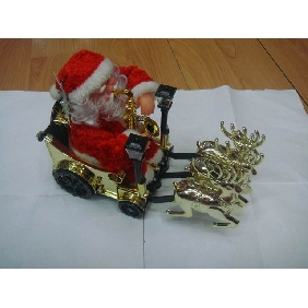 Wholesale Novelty christmas toys santa claus with gold deer 9bnn14