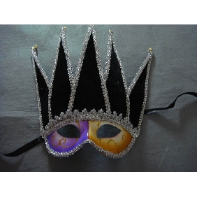 Wholesale Elaborate Venetian Mask With Silver Glitter For Mardi Gras Or Masquerade Style Event