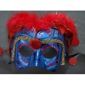 Wholesale Elegant Half Face Queen Venetian Mask With Feather For Mardi Gras Or Masquerade Style Event