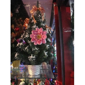 Wholesale 60cm height potted christmas tree with artificial flowers ornaments 9bnn21