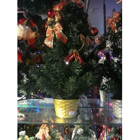 Wholesale Potted christmas tree with bowknot and artificial cherry 60cm height 9bnn22