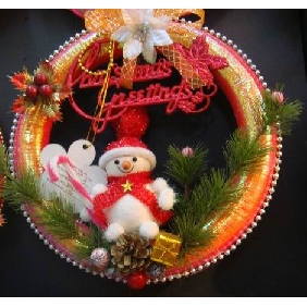 Wholesale Christmas Floral Garlands with snowman dingus 9bnn37