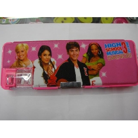 Kids school supplies stationery gift products high school musical pencil case with sharpener