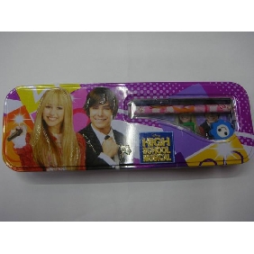 Wholesale Kids school supplies stationery gift products 2 layers high school musical pencil case