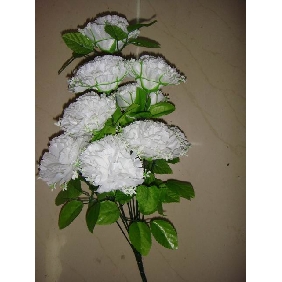 Wholesale 12pcs white carnation bunch artificial flowers 97rn02