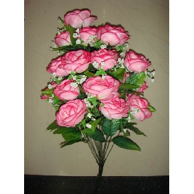 Wholesale 24pcs of man-made camellia flowers bunch pink color 97rn09