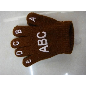 Wholesale Letter Printed Acrylic Knitting Gloves 9btl05