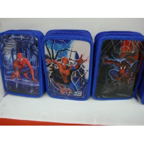 Wholesale School Supplies Stationery Gift Products Spiderman Three Layers Pencil Bag