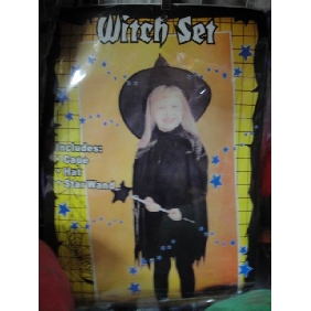 Fancy Children Dark Witch Halloween Costume Party Outfit