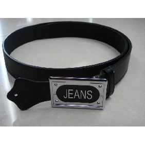Wholesale Popular oblong buckle black pu leather men's belt 9bqn18