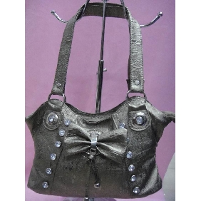 Wholesale Stylish women's handbags pu leather bags fresh grey color 9c4n14