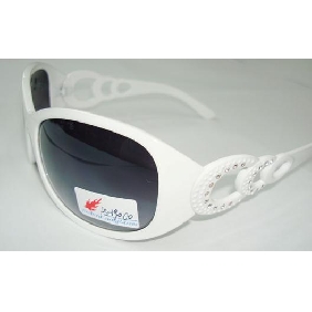 Wholesale White fashionable mirror AC framework PC ladies' with diamonds sunglasses 9c6n38