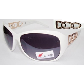 Wholesale Popular lady's ivory PC with metal framework AC lens sunglasses 9c7n12