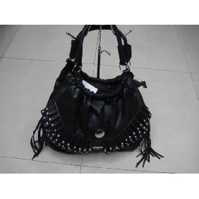 Stylish branded women's handbags PU leather fresh black color 9c8n06