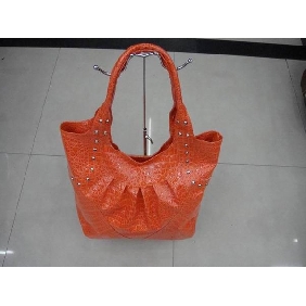 Wholesale Fashionable orange color PU leather hot-sale women's handbags 9c8n20
