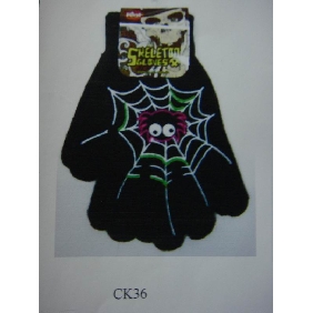 Spider Print Pattern Fashionable Accessories Knitted Gloves And Mittens