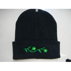 Wholesale White Flower Pattern Cute Pretty Fashion Winter Warm Hats And Caps