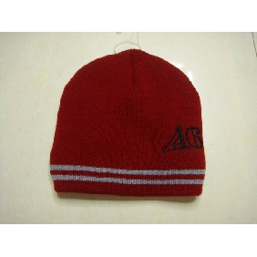 Wholesale Jacquard Hat Charming Design Red With Black AB Pattern Winter Hats