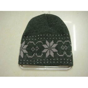 Wholesale Army Green With Beige Flower Pattern Fashionable Accessories Winter Hats