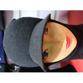 Wholesale Plain Black Warm Keeping Both For Your Neck And Head Hats And Caps