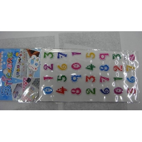 Wholesale Children like popular mixed styles Numbers Jel jewels stickers with low price