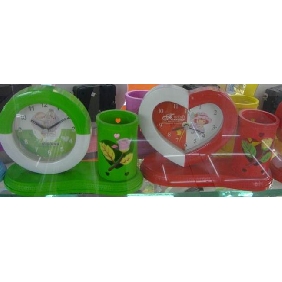 Wholesale 2010 Colorful branded pencil holder with alarm clock 9cdn31