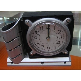 Wholesale Fashionable colorful branded pencil holder with alarm clock 9cdn33