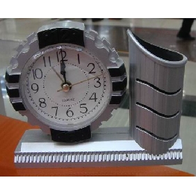 Wholesale Stylish colorful branded pencil holder with alarm clock 9cdn34