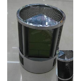 Wholesale Popular colorful calendar temperature tell function pencil holder with alarm clock 9cdn36